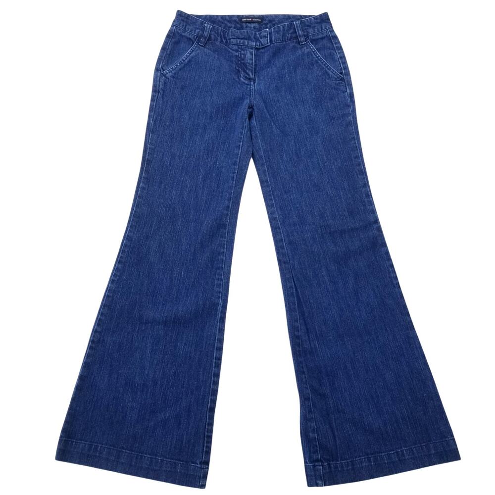 Y2K Flare Jeans NY & CO Size 2 Dark Stretch Denim Trouser Wide Leg Flared Jean